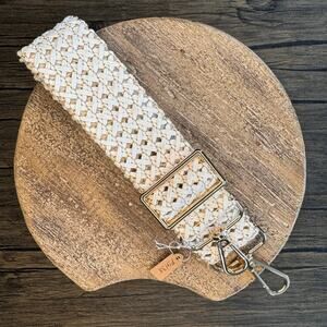 Wide Straw Woven White Purse Strap Crossbody Guitar Strap NEW FAST SHIP